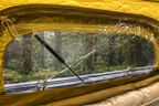 Tent window transparent vinyl weather layer